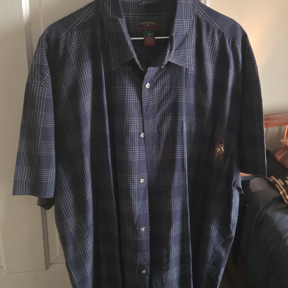 Saddlebred Dark Blue Checkered Men's Shirt